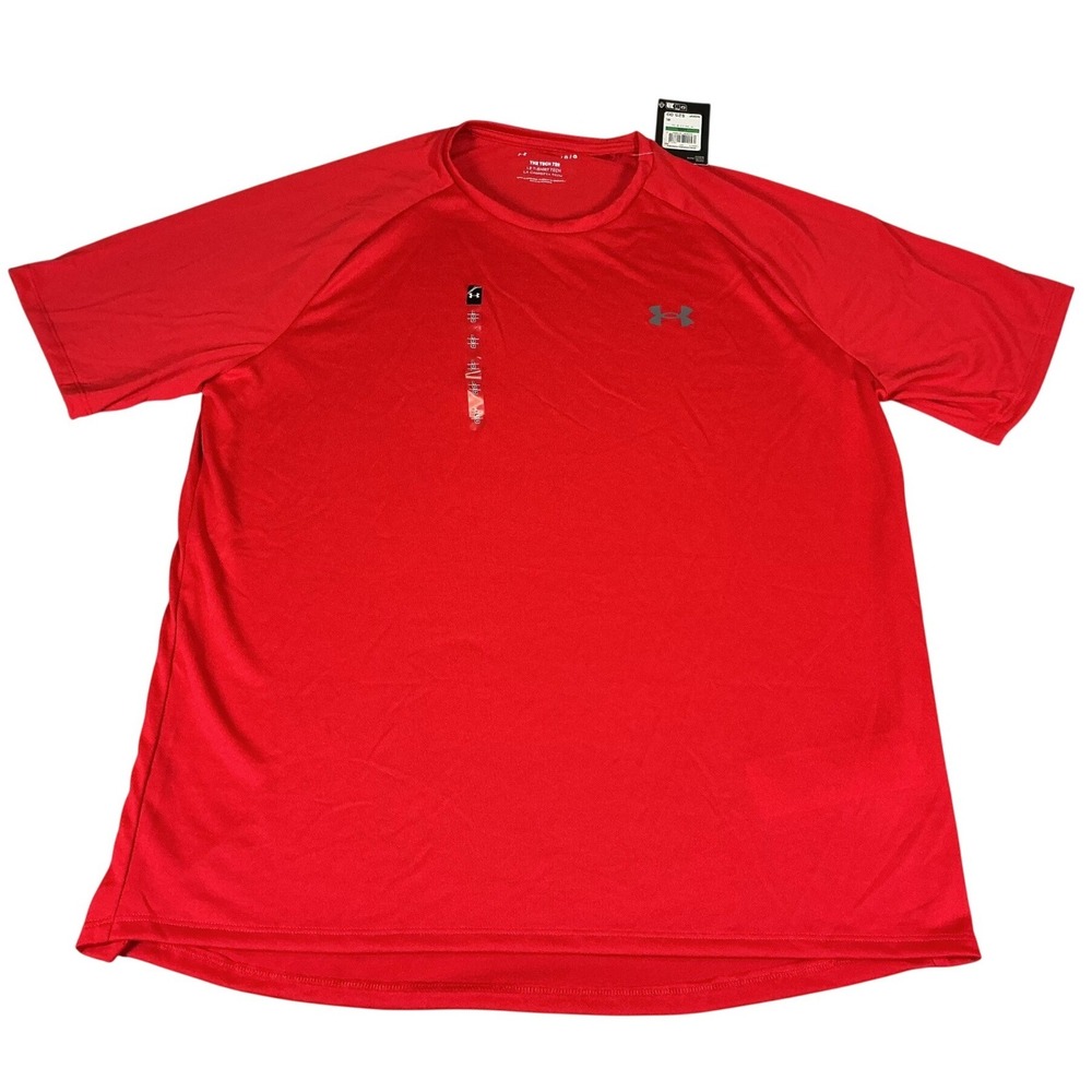 Under Armour Tech 2.0 Tee Mens Large Red Loose Fit Athletic‎ Shirt NWT